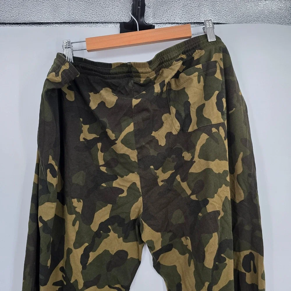 J. Crew Knit Goods Mens XXL Slim Camo Jogger Pants Green Camouflage Drawstring